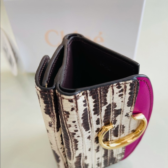 Authenic Chloe C Mini Tri Fold Emboss Wallet - Picture 5 of 9